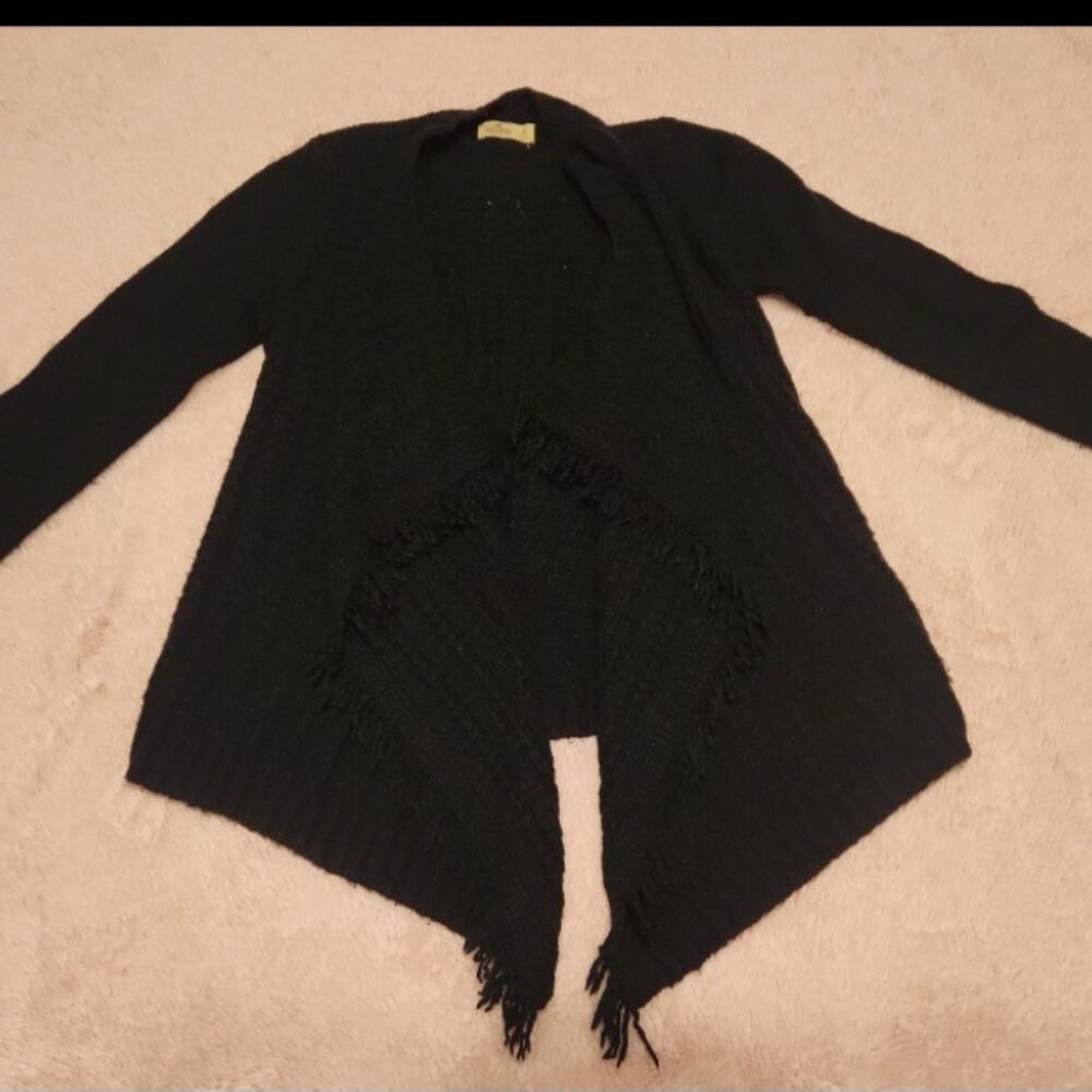 Hollister Black Large Open Front Sweater Cardigan